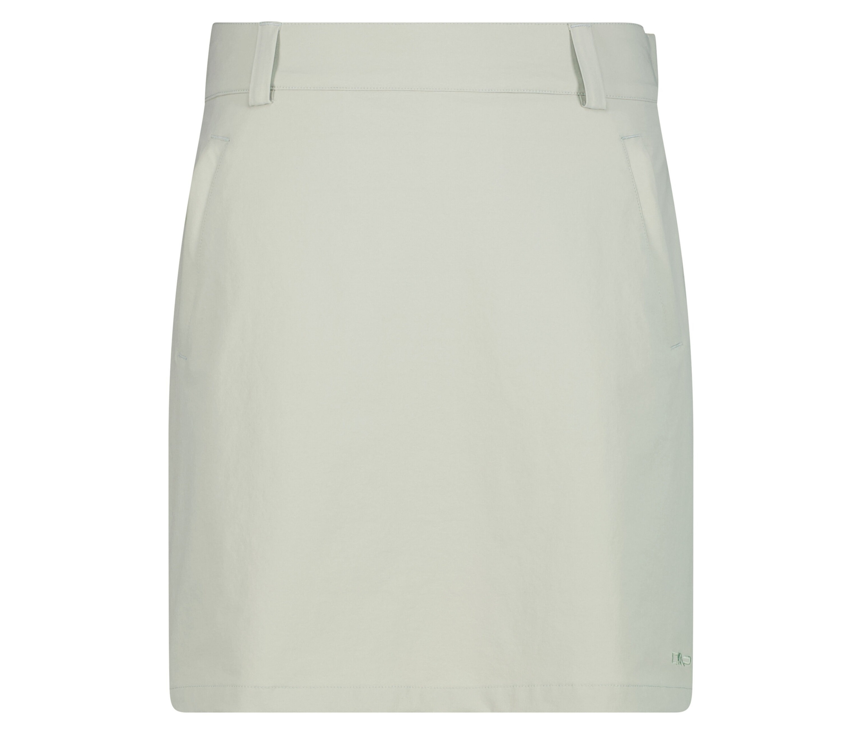 Ein hellgrauer Rock ist vor einem weißen Hintergrund zu sehen.