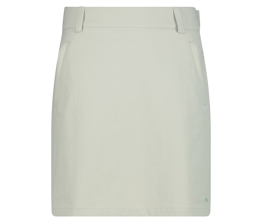 Ein hellgrauer Rock ist vor einem weißen Hintergrund zu sehen.