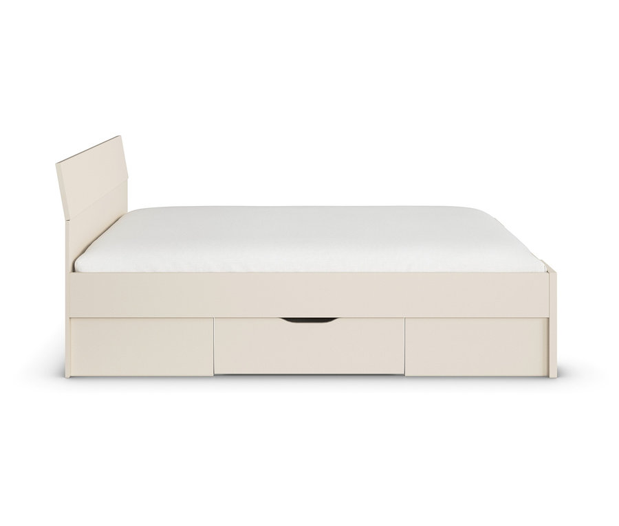 Bett aus dem rauch Set »Frieda« mit Schubladen in beige/champagner.