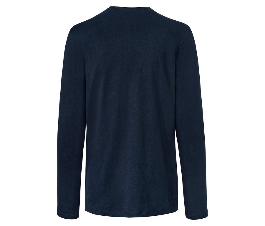 Dunkelblaues Langarmshirt aus einem 3er-Set.