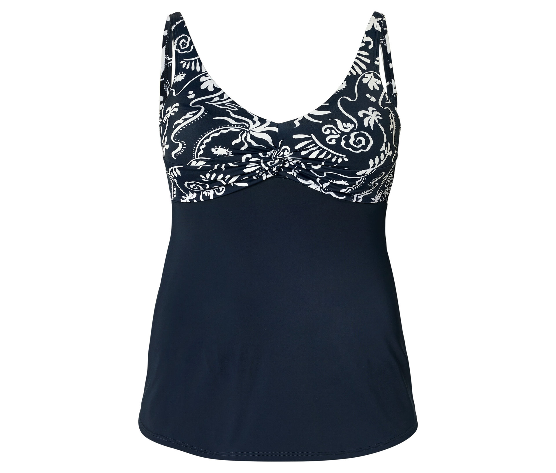 Tankini-Top - Damen - Gr. 48 - dunkelblau/print - dunkelblau
