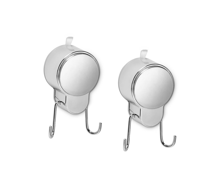 Zwei 2 Saugnapf-Doppelhaken auf weißem Hintergrund.