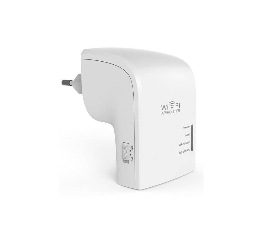 Weißer Maginon WLAN-Verstärker WLR 755 AC.