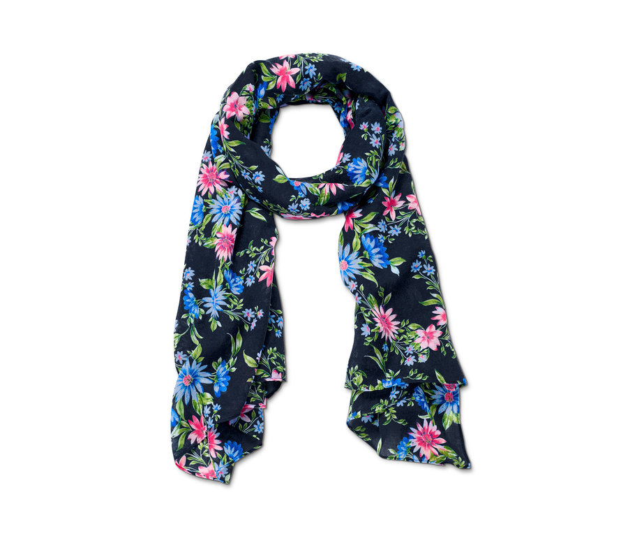 Webschal mit Blumenmuster.