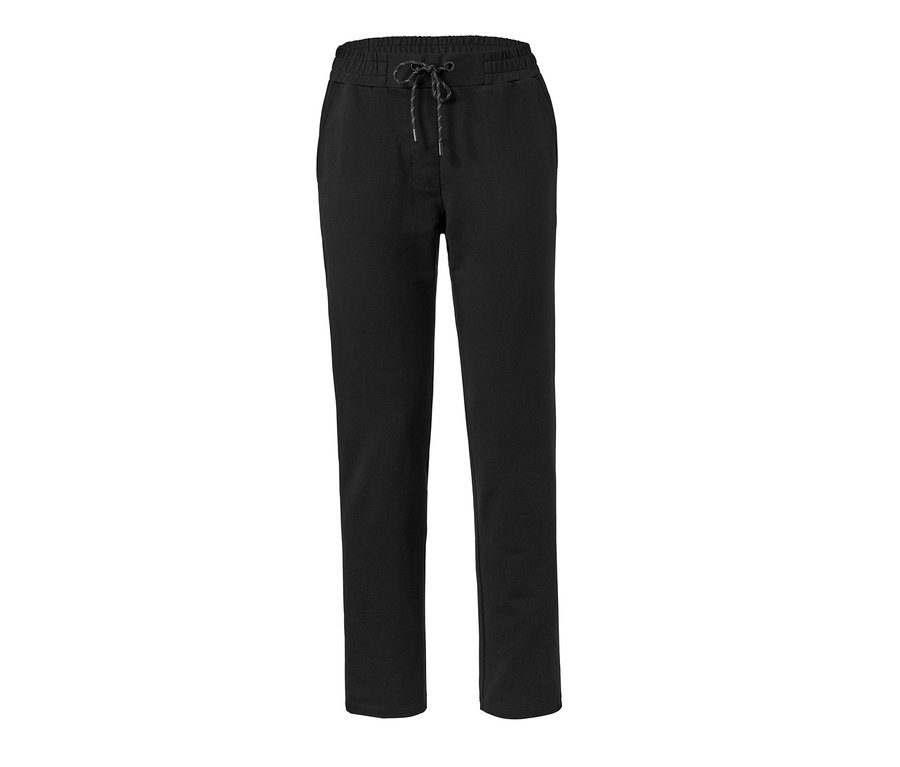 Schwarze Joggpants mit Kordelzug in der Taille.