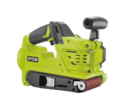 Detailaufnahme des Ryobi 18 V One+ Akku-Bandschleifers »R18BS-0«.