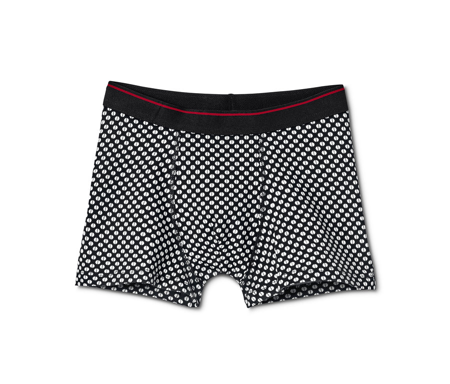 Eine einzelne, schwarz-weiße Jungen-Slipboxer, aus einem 7er-Pack.