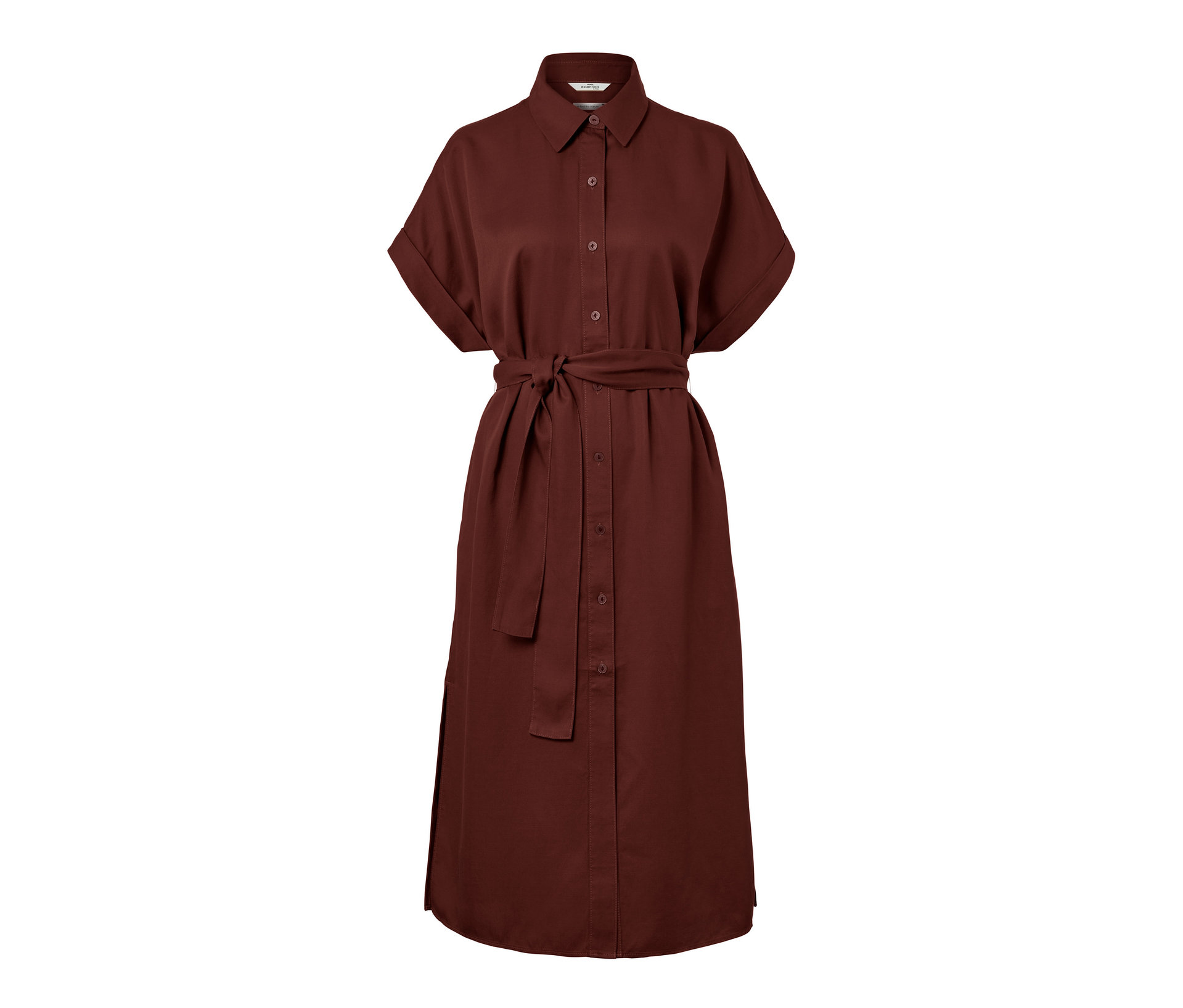 Hemdblusen-Kleid aus Leinenmix - Damen - Gr. 42 - terrakotta - terrakotta