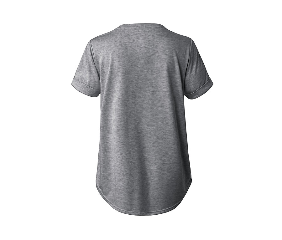 Graues Longshirt mit kurzen Ärmeln.