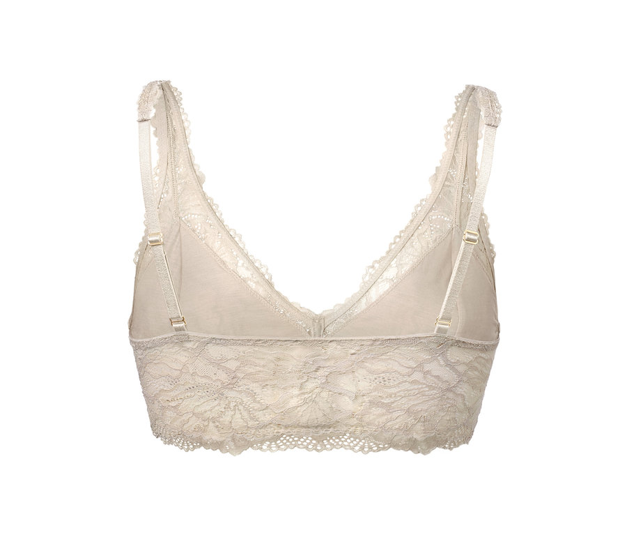 Rückansicht eines Spitzen-Bralette.