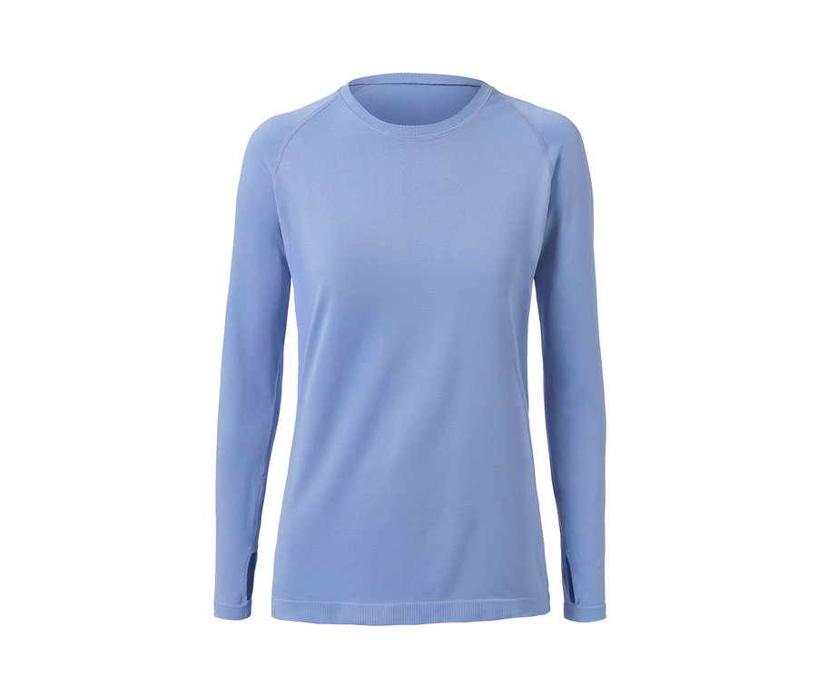 Hellblaues Seamless-Langarmlaufshirt.