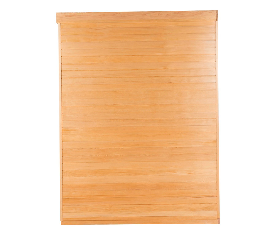 Eine Home Deluxe Infrarotkabine »SAHARA XXL« aus hellem Holz.