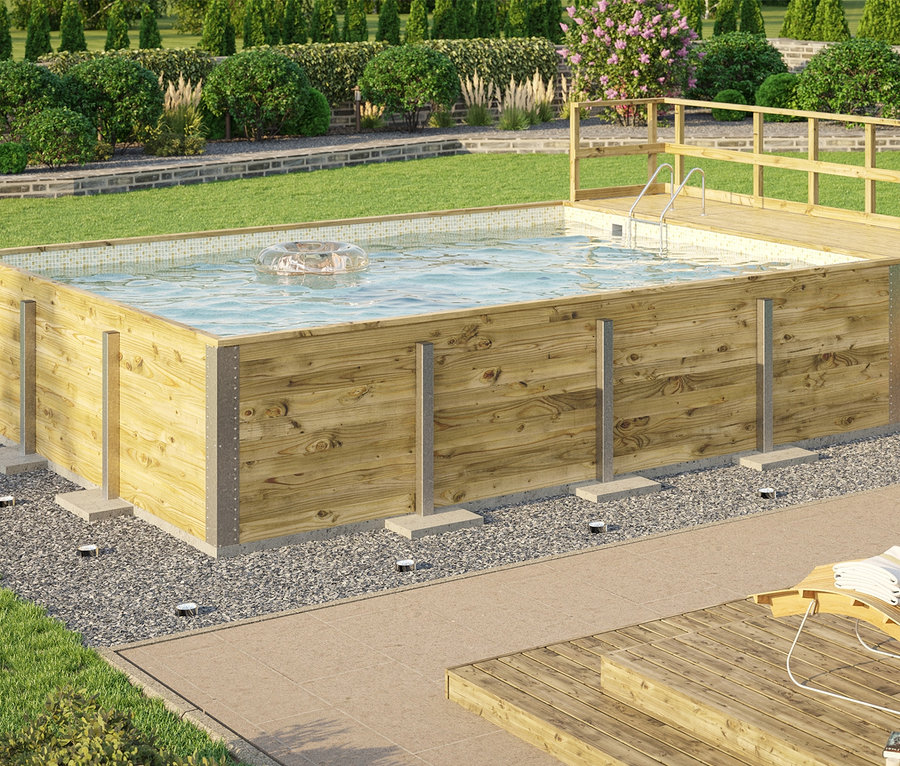 WEKA Gartenpool inkl. Sonnendeck, ca. 636 x 401 cm im Garten.