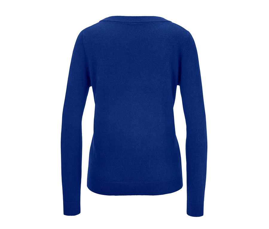 Blauer Pullover mit Cashmere.