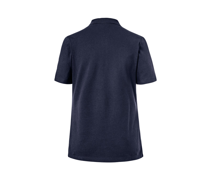 Dunkelblaues Poloshirt von hinten.