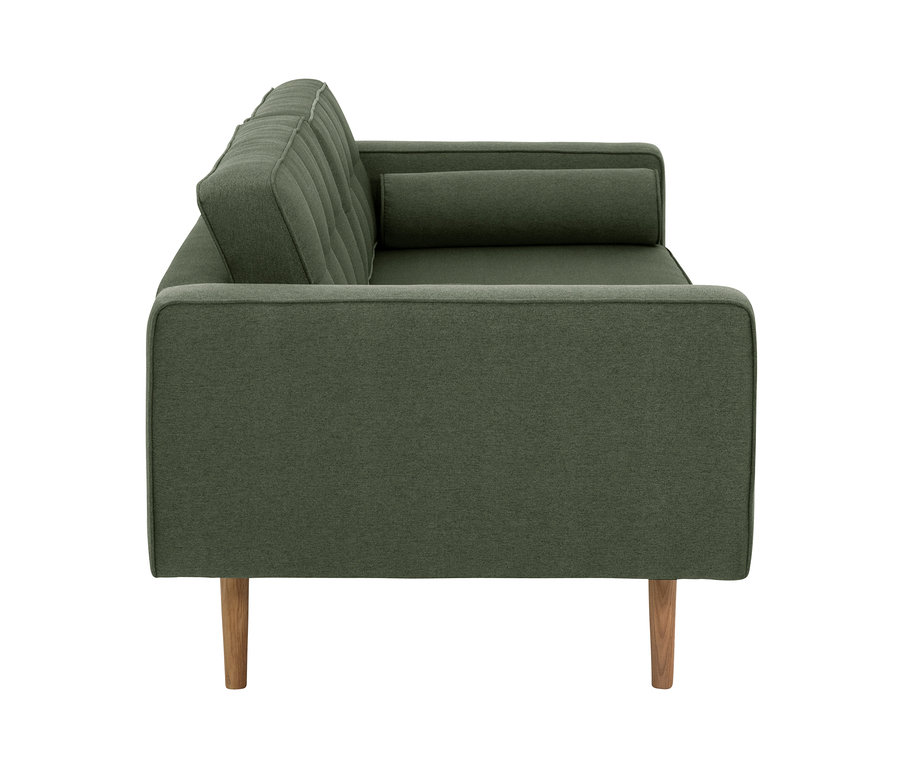 Profilansicht des grünen 3-Sitzer-Sofas »Jules«.