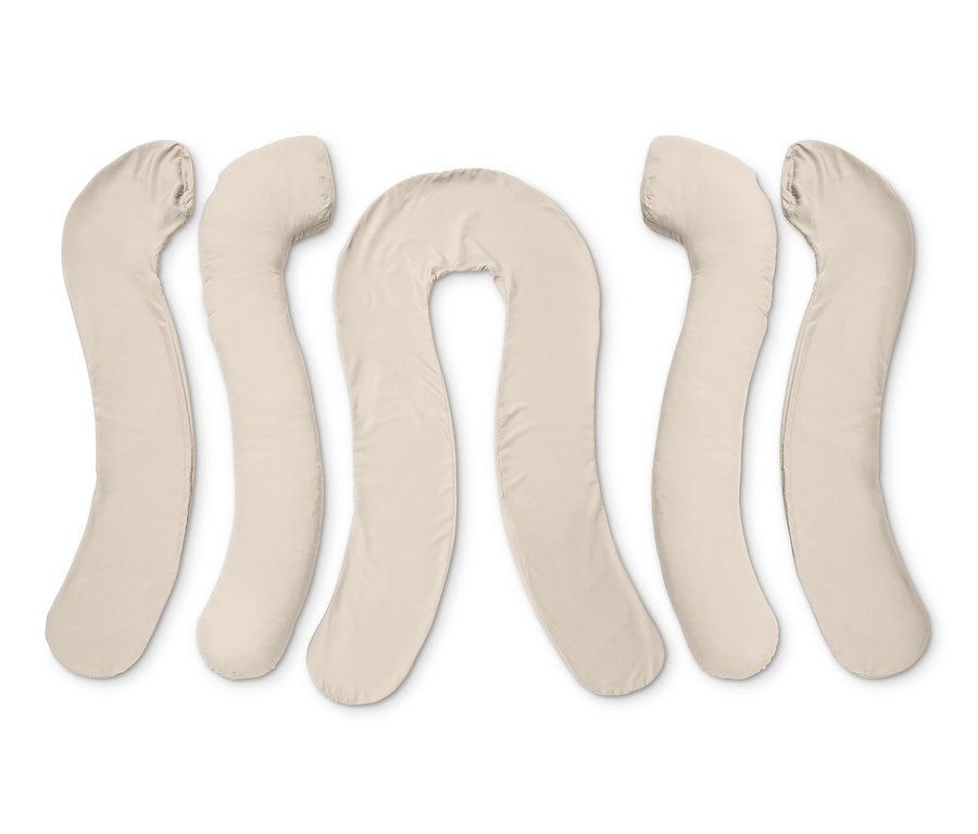 Fünf beige XXL-Multifunktionskissen nebeneinander angeordnet.