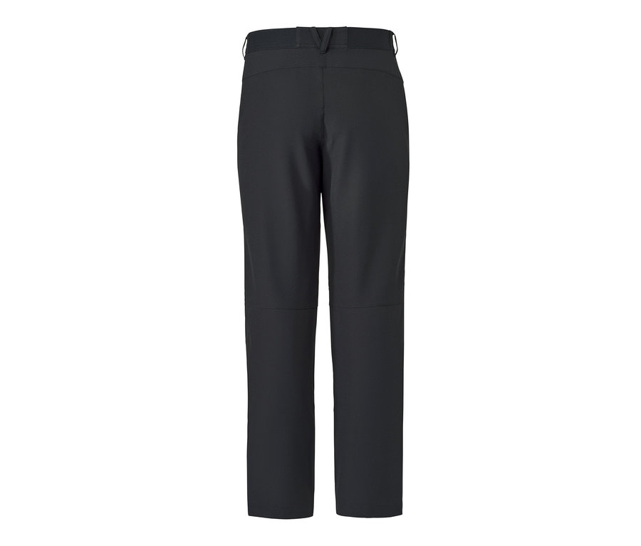 Detailansicht der Rückseite einer schwarzen Outdoor-Thermohose.