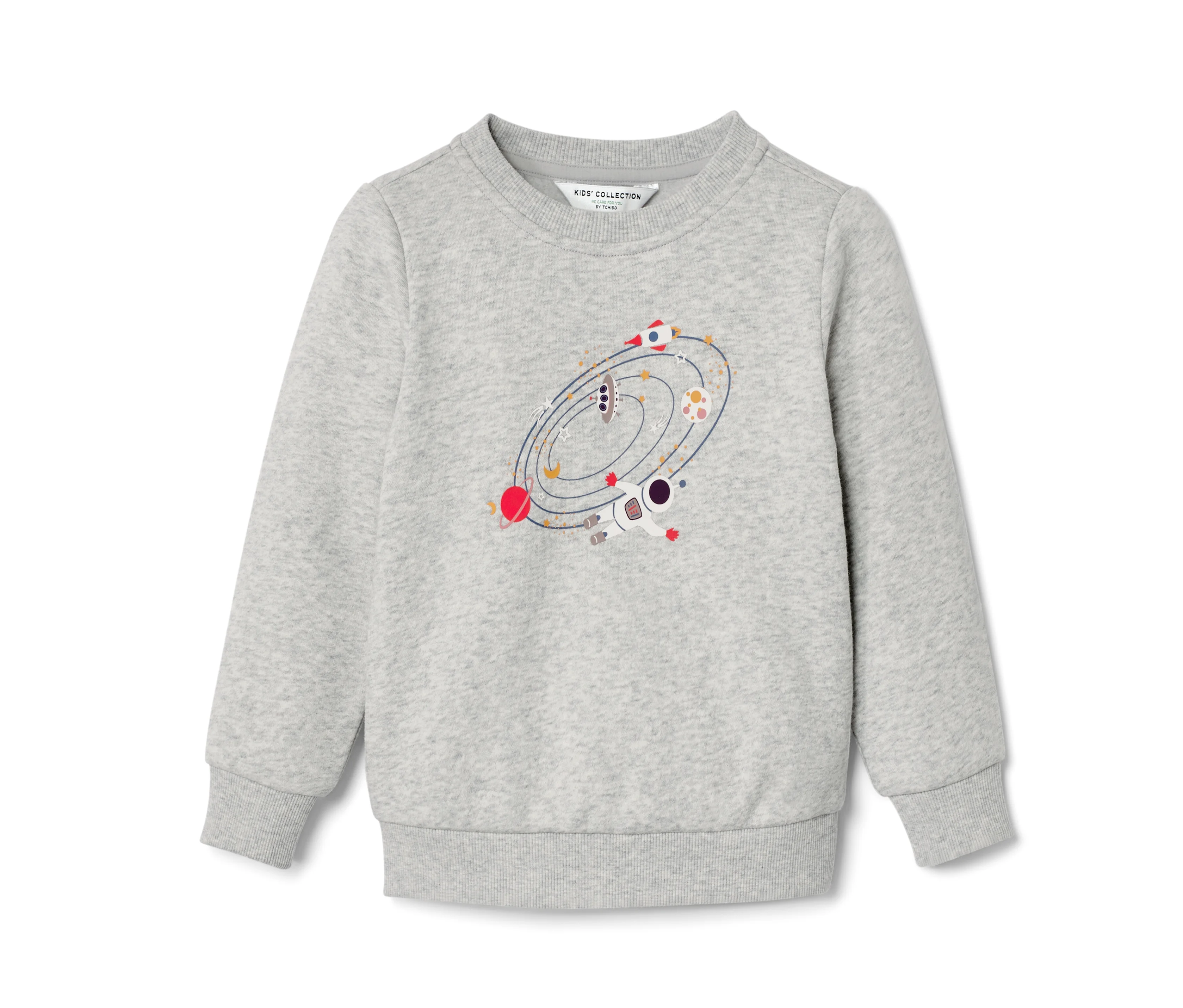 Hundepullover,Sweater günstig Kaufen-Tchibo - Kinder-Sweater - Baby - Gr. 62/68 - grau/print. Tchibo - Kinder-Sweater - Baby - Gr. 62/68 - grau/print <![CDATA[Kinder-Sweater, Outerspace Farbe: Grau mit mehrfarbigem Outerspace-Print Material: 80% Baumwolle (aus ökologischem Anbau), 20% Polyes