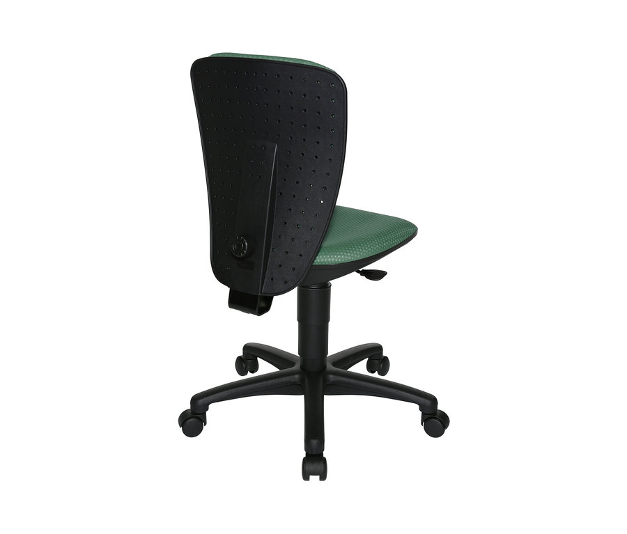 Rückansicht des mintgrünen Topstar Schreibtischstuhls High S'Cool mit schwarzem Gestell.