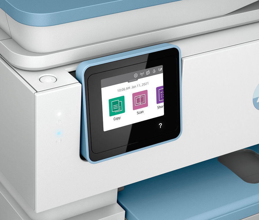 Detailansicht des Bedienfelds des HP ENVY Inspire 7921e All-in-One-Druckers.