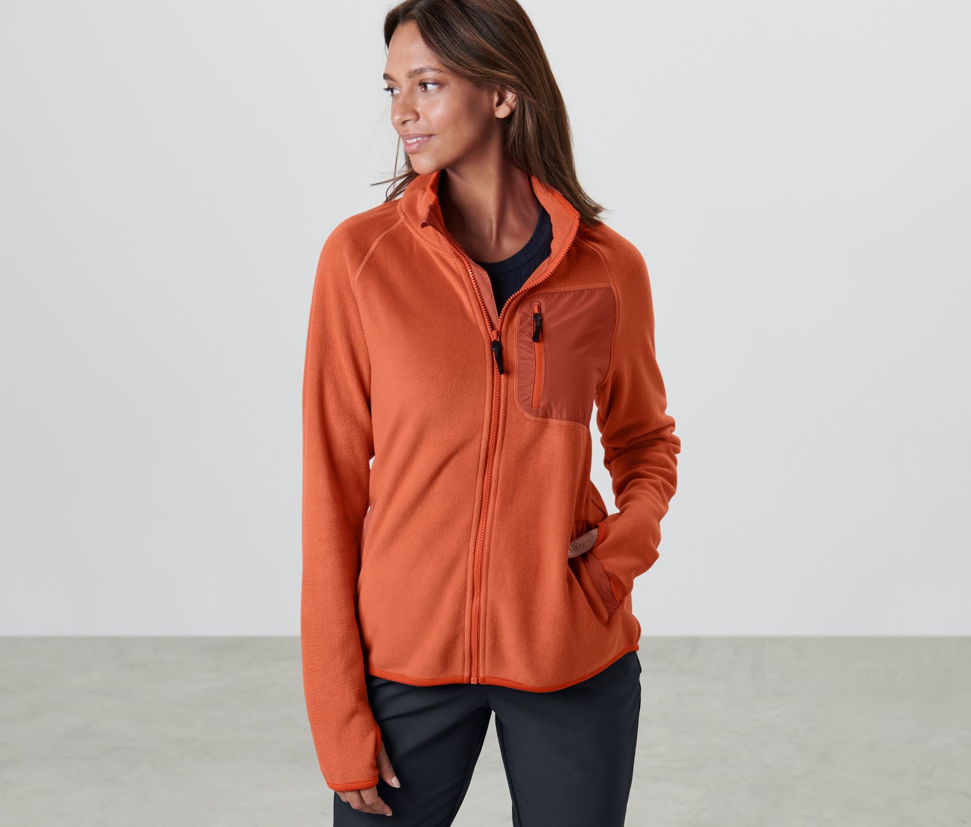 Thumbnail - Tchibo - Fleecejacke - Damen - Gr. M - terrakotta
