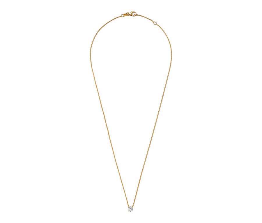 585 Gold-Kette mit Brillantanhänger.