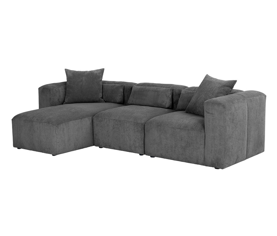 Ecksofa mit Longchair »Lenata«, anthrazit, links.