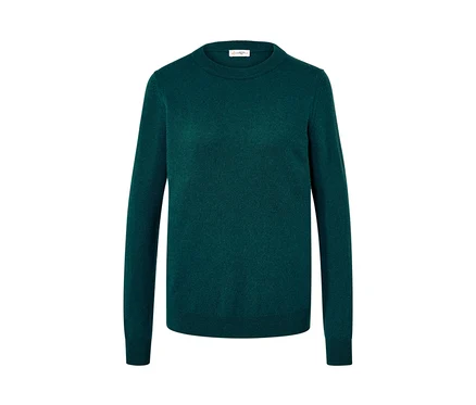 Grüner Feinstrickpullover mit Cashmere.