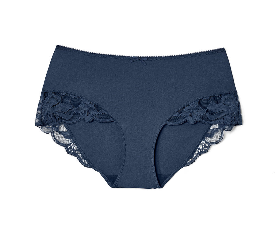 Blaue Midrise-Panty.