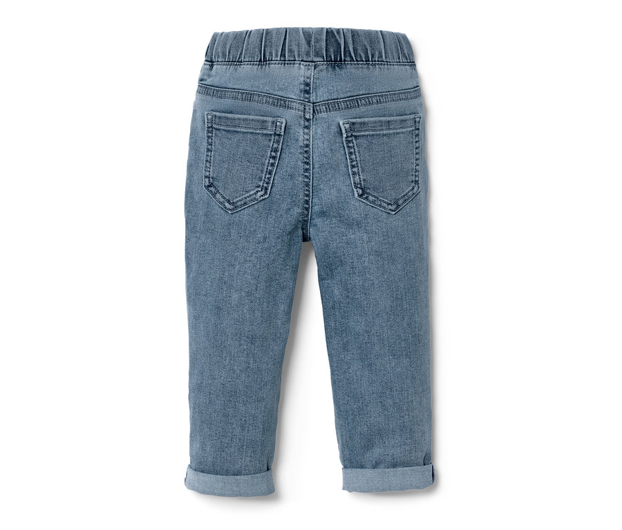 Eine blaue Kinder-Pull-on-Pants – Fit "Luca" auf weißem Hintergrund.