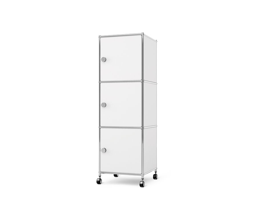 Weißer Rollcontainer Metall »CN3« mit 3 Türen.