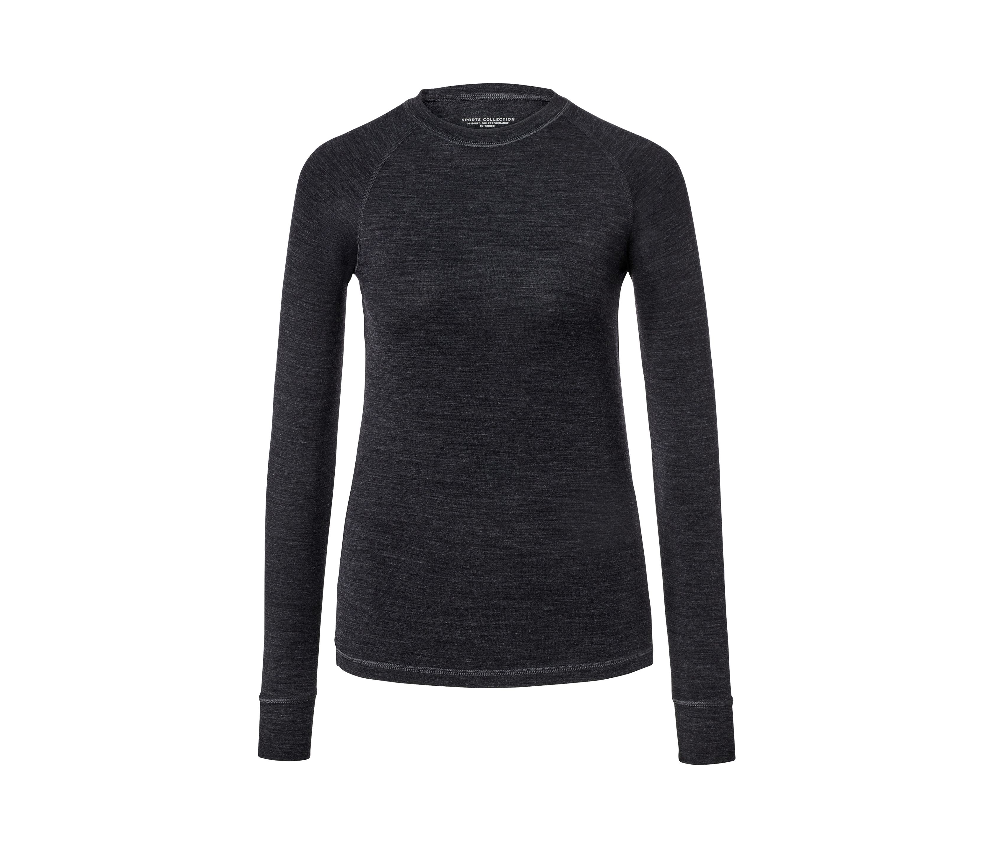 Tchibo - Funktionsshirt mit RWS-zertifizierter Wolle - Damen - Gr. M - anthrazit
