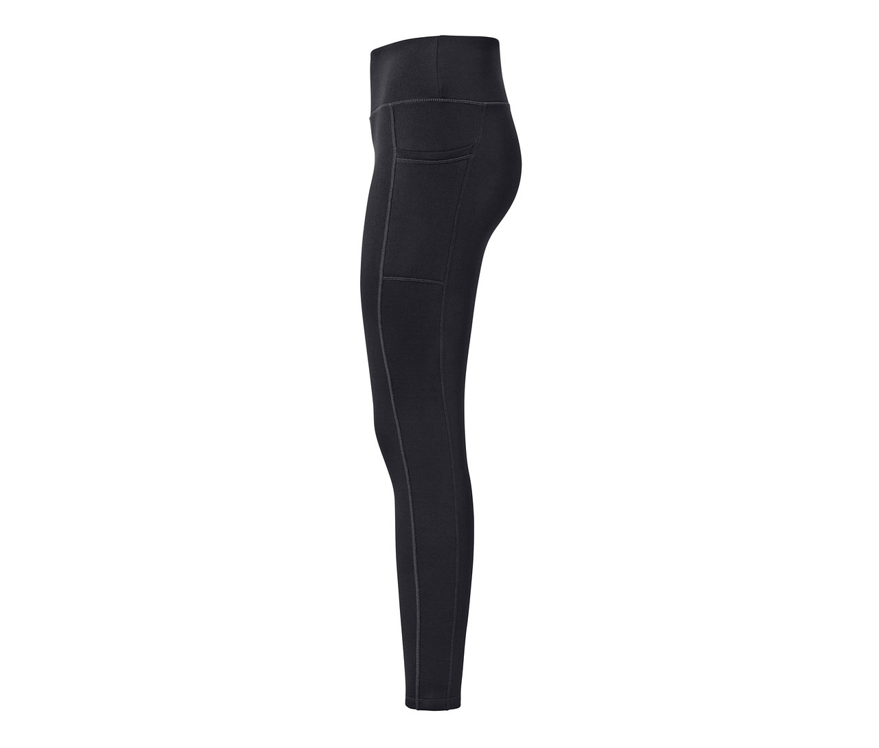 Schwarze Thermotight mit seitlicher Tasche.