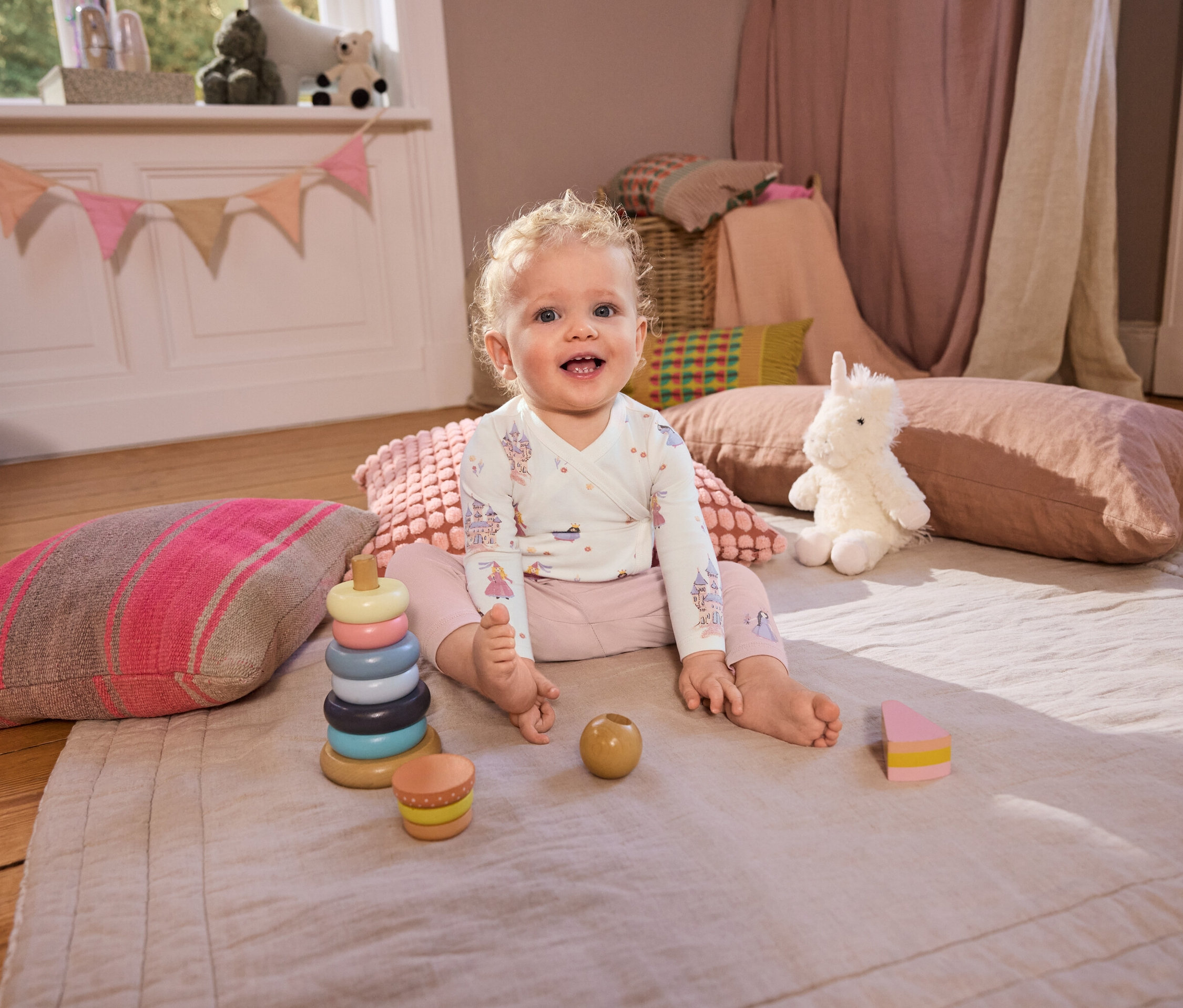 Thumbnail - Tchibo - 5 Baby-Bodys mit Mitwachsfunktion - Herren - Gr. 98/104 - creme/print