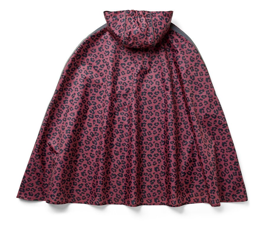 Rosa Kinder-Regenponcho mit Alloverprint.