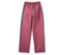 Rosa Kinder-Regenhose mit grauen Streifen an der Seite.