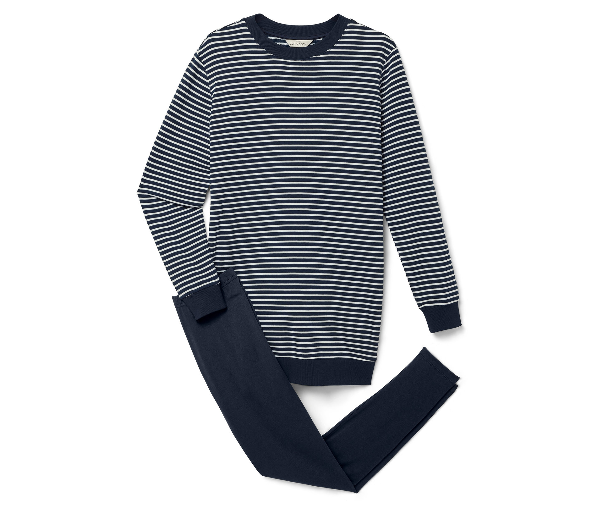 Tchibo - Leggings-Pyjama - Damen - Gr. XS - dunkelblau/gestreift - Baumwolle / Polyester XS 32/34