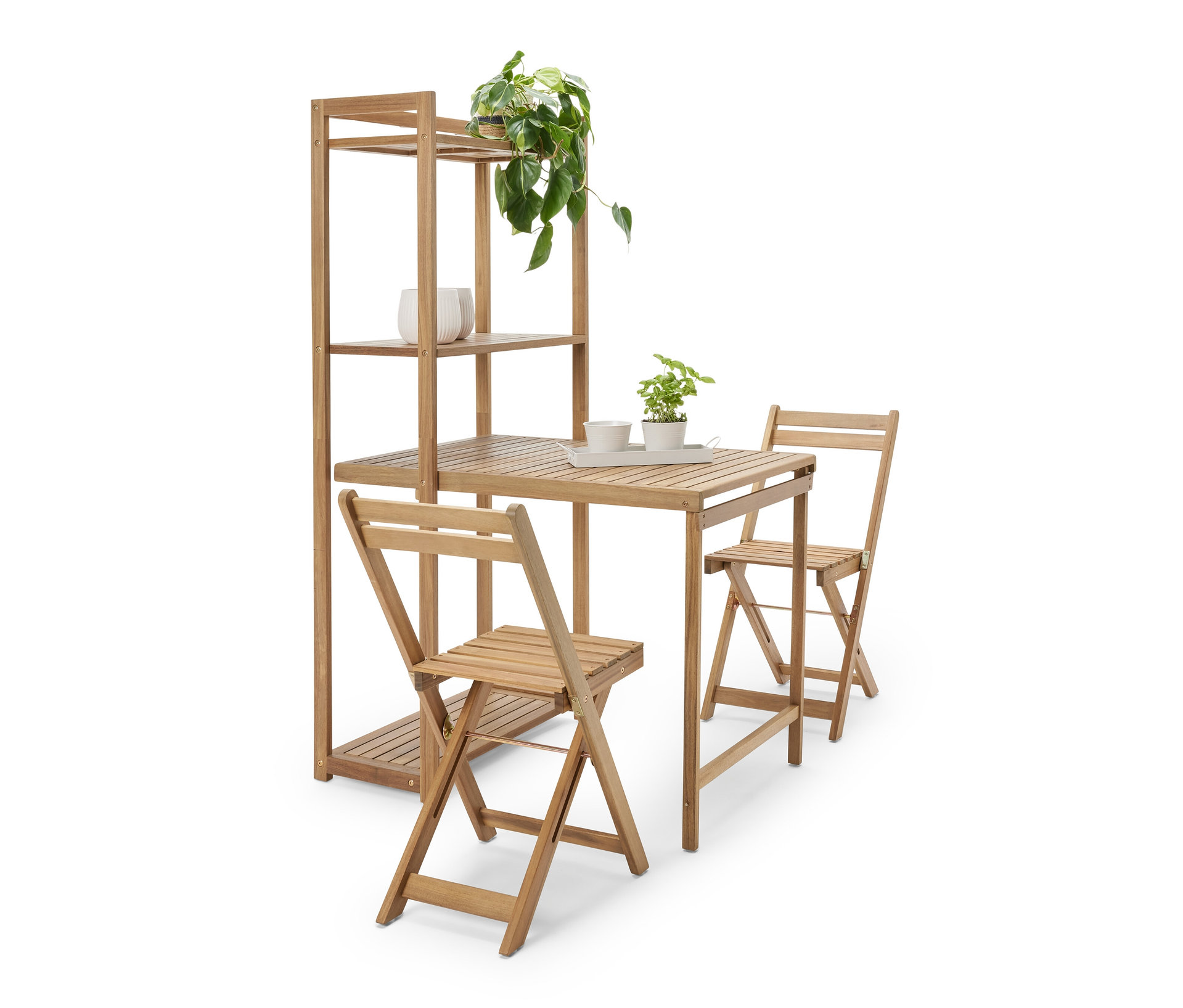 Tchibo - Balkon-Dining Set »Lenja« mit Regal - 70x35x160cm - braun - - Holz