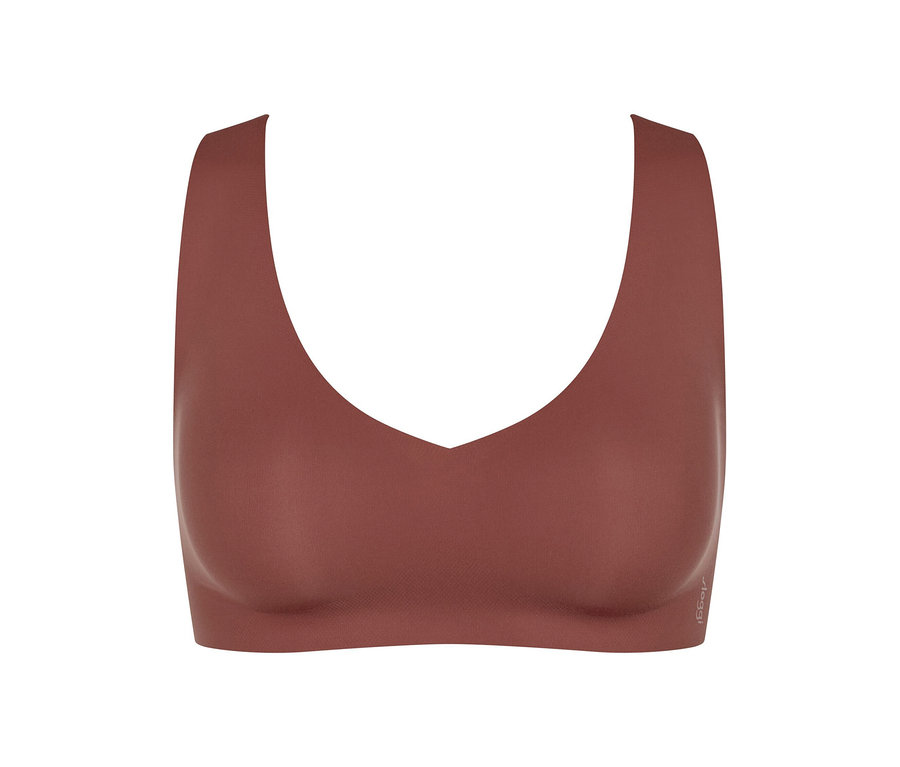 Brauner sloggi ZERO Feel 2.0 Bralette auf weißem Hintergrund.