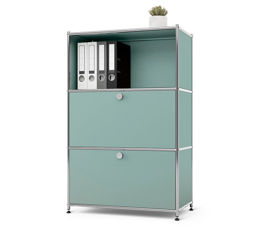 Kommode Metall »CN3« mit 2 Klappenfächern, salbei