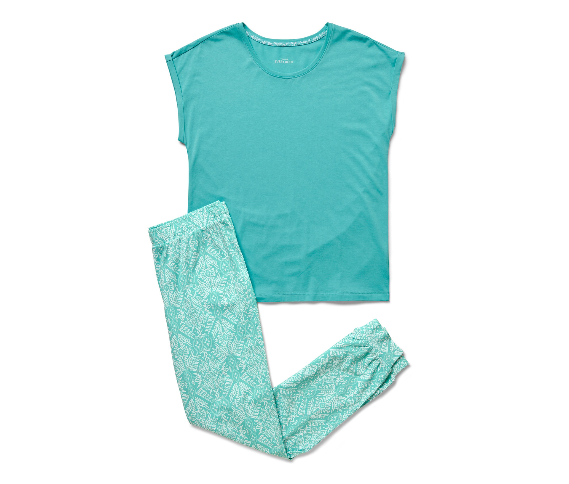 Pyjama-Set - Damen - Gr. M - türkis - türkis