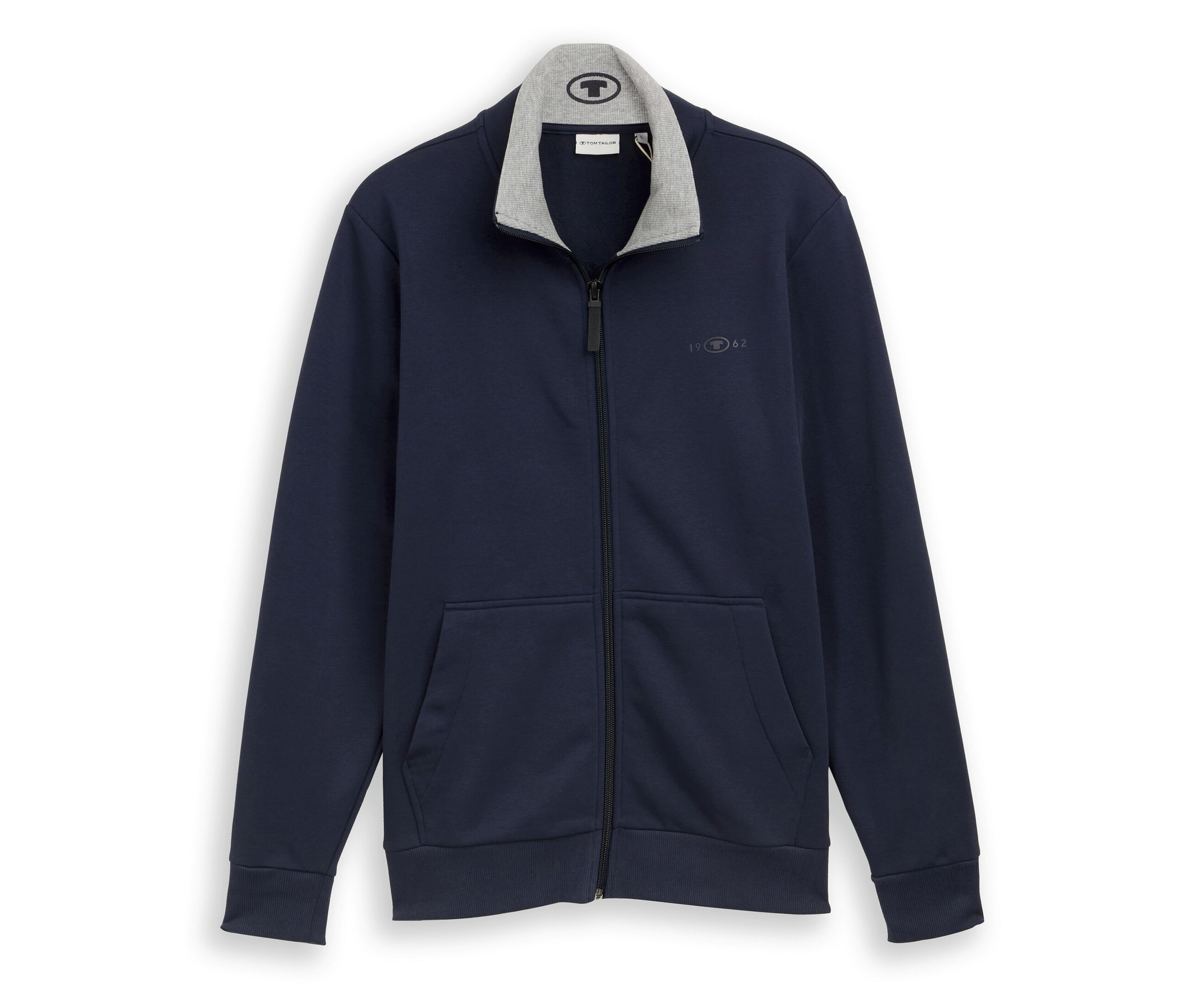Sweatjacke mit Stehkragen - Herren - Gr. S - blau - blau