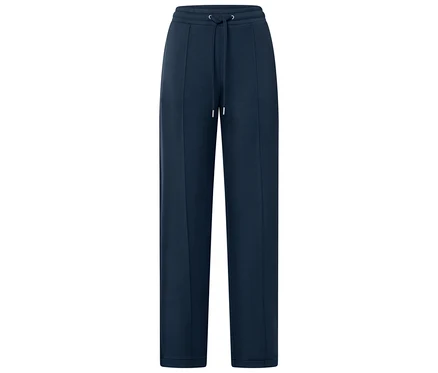 Marineblaue, lange Hose mit Kordelzug.