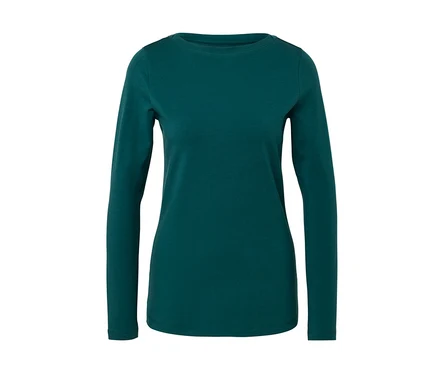 Petrolfarbenes Langarmshirt.