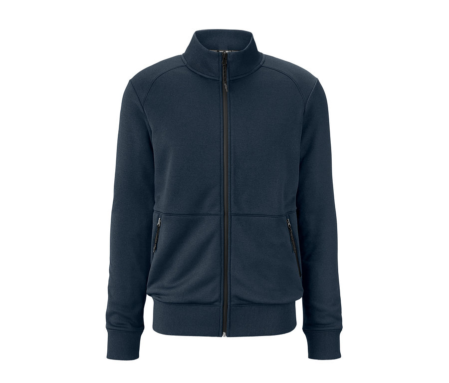 Marineblaue Funktions-Sweatjacke mit Reißverschluss.