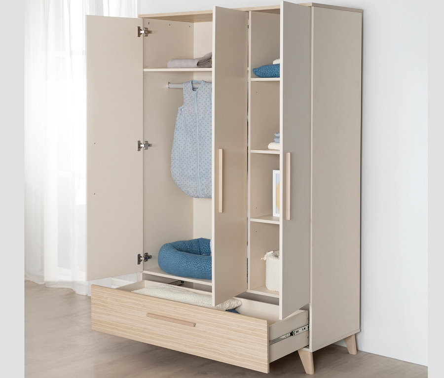 Offener, beiger Kleiderschrank mit roba Set »Sidney«.