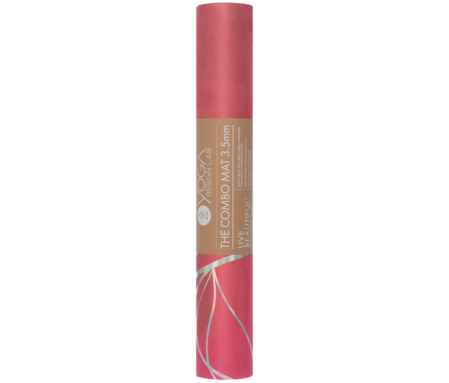 Gerollte, rosa Yoga Design Lab Combo Mat 3.5mm Yogamatte.