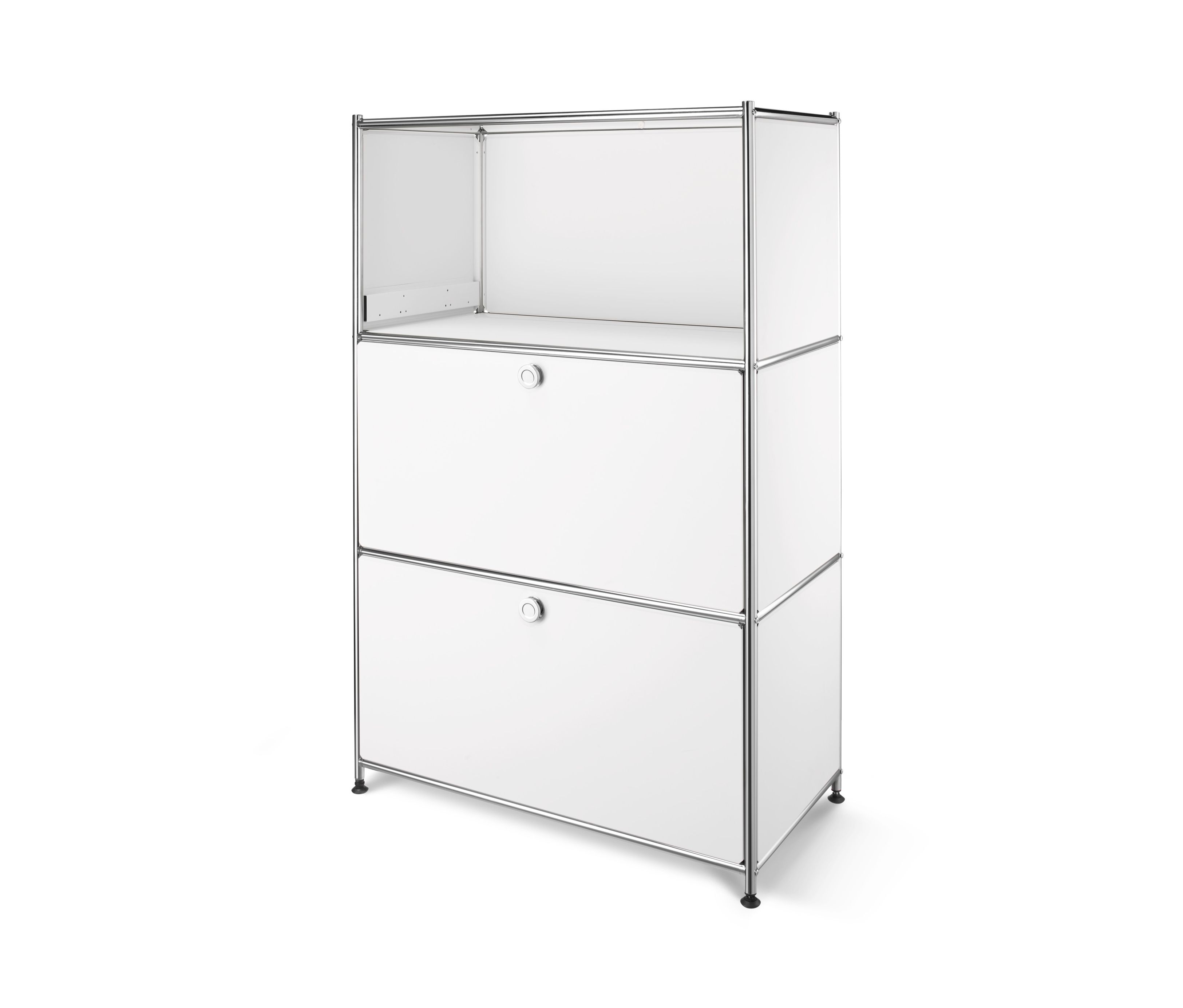 Tchibo - Regal Metall »Cn3« mit 2 Klappenfächern - 77x40x120,5cm - chrom - Stahl / Aluminium / Kunststoff