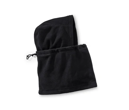 Eine schwarze Microfleece-Sturmhaube.